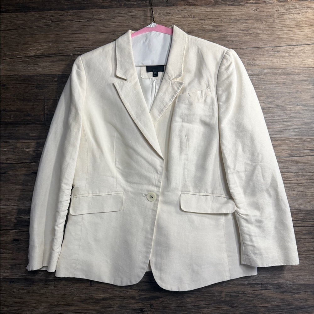 The Limited Cream White Linen Blend Women's Blazer